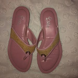 Pink Lilly Pulitzer Flip Flops
